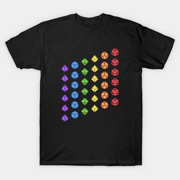 Slanted Dice Set Rainbow Flag T-Shirt by dungeonarmory